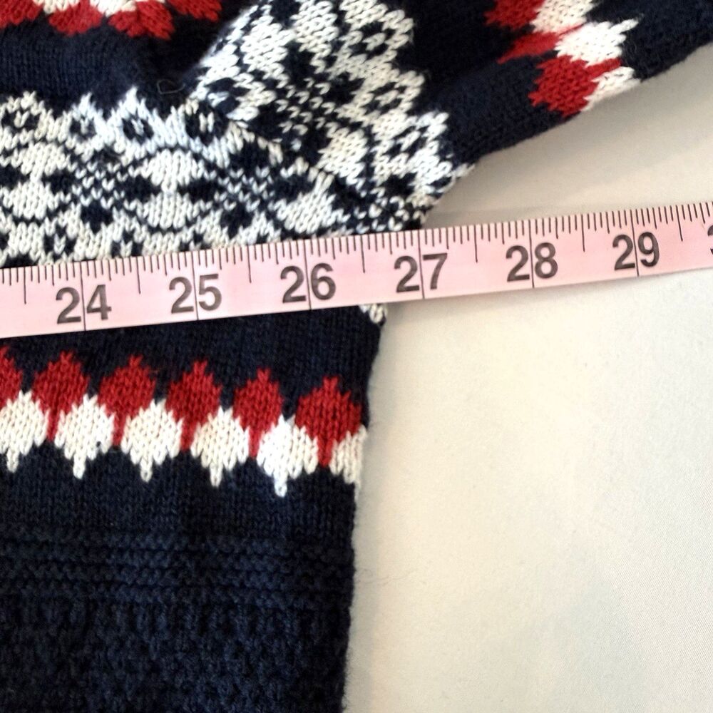 Vtg Nautica Mens XXL Knit Sweater Blue Red Fair Isle Nordic Preppy Y2K 90s Ski - Picture 8 of 11